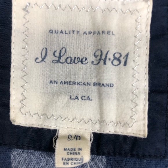 I Love H-81 Blue Boho Tribal Top - Picture 3 of 4